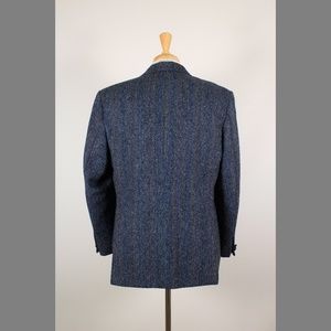 navy stripe harris tweed blazer